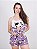 Pijama Feminino Baby Doll Kit Com Chinelo De Dedo Vaquinha Lilás - Imagem 2