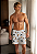 Bermuda Masculina Shorts Samba Canção Estampa Gatinho Colorido - Imagem 1
