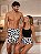 Pijama Cropped Preto Casal Vaquinha Preta + Bermuda Masculina Vaquinha - Imagem 3