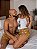 Pijama Baby Doll Branco Casal Adoro Uma Gelada + Bermuda Masculina - Imagem 3