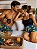 Pijama Baby Doll Preto Casal Banana + Bermuda Masculina - Imagem 1
