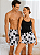 Pijama Baby Doll Preto Casal Gatinho Preto + Bermuda Masculina - Imagem 2