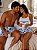 Pijama Cropped Branco Casal Livrai-me Do Mal Olho Grego + Bermuda Masculina - Imagem 2