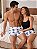 Pijama Baby Doll Preto Casal Stitch + Bermuda Masculina - Imagem 2
