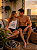 Pijama Baby Doll Branco Casal Sou Mais Feliz + Bermuda Masculina Preta - Imagem 1