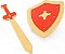 Kit Espada e Escudo em Madeira - Vermelho | TopToy Brasil - Imagem 1