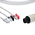 CABO DE ECG 3 VIAS COM RABICHOS FIXOS COMPATÍVEL COM DIXTAL DX2010, DX2020, DX2021, DX2022, DX2022+, DX 2023. - Imagem 1