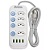 Filtro De Linha 4 Tomadas Padrão + 4 Usb - Bommax A197 Cor Branco - Imagem 1