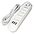 Régua Extensão Com 4 Tomadas 3 Usb Cabo 2m Bivolt - A191 Cor Branco - Imagem 3