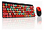 Teclado E Mouse Sem Fio Colorido Retrô -Knup - Imagem 1
