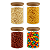 Kit Com 4 Potes Herméticos De Vidro de 500ML Com Tampa De Madeira Para Mantimentos - Imagem 4