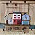 Porta Chaves com Casinhas (30cm x 39cm) 2 Ganchos - Imagem 1