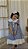 Vestido Infantil Azul Floral com Gola Ampla e Laço frontal - Imagem 5