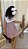 Vestido Infantil Vichy Xadrez Marrom com branco - Imagem 4