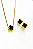 Conjunto Trevo Preto 13mm Elinhos Ovais em Aço Inox Dourado - Imagem 1