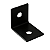 6 Un. Cantoneira Metálica Para Móveis 4x4cm Aço Carbono - Preto - Imagem 1