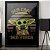 Quadro Baby Yoda Sem Café sem Força Star Wars Mandalorian A3 - Imagem 1