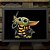 Quadro Grogu Bruxo Harry Potter Baby Yoda The Mandalorian Star Wars A3 - Imagem 1