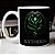 Caneca Cilíndrica Brasão Casa Slytherin Sonserina Harry Potter Cobra Escola Hogwarts Branca - Imagem 1