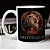 Caneca Cilíndrica Brasão Casa Gryffindor Grifinória Harry Potter Leão Escola Hogwarts Branca - Imagem 1