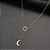 Colar Gravatinha Sol e Lua Banhado a Ouro 18k - Imagem 3