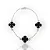 Pulseira Trevo Preto – Banhada a Ródio Branco - Imagem 1