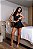 Baby Doll Preto em Renda e Cetim - Imagem 2
