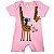 Kit Macacão Bebê Menina Girafinha Rosa e Off - Imagem 3
