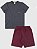 Conjunto Camiseta/Bermuda Masculino  Bordô - Imagem 1