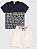 Conjunto Infantil Camiseta/Bermuda Masculino Offwhite - Imagem 1