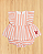 Macacão Shorts Listrado Rosa Lagosta - Conjunto Infantil - Imagem 1