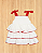 Vestido Camadas Off White com Sianinha Vermelha Baby - Imagem 1