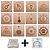 Kit 12 Gráficos 20x20 em MDF CRU 3mm + Caixa e Relógio (Grupo 5) - Imagem 1