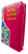 Biblia letra gigante ACF com zíper s/ harpa rosa pink com floral azul - Imagem 2
