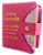 Biblia Sagrada  letra grande ARC com harpa s/ zíper com botão e caneta palavras de Jesus em vermelho, rosa pink com flor - Imagem 1