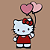 Cenário Hello Kitty com Balões - Hello Kitty - 10cm - 1 unidade - Imagem 1