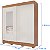 Roupeiro Panan Ilheus 100  Mdf 2pts 3 Gvs C/ Espelho - 40010091-0172 - PC / 4 - Imagem 3