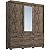 Roupeiro Panan Luiza 100  Mdf 3pts 7 Gvs - 40010055-0126 - PC / 4 - Imagem 1