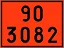 Placa de Risco Numerologia ONU 90 3082 Para o Transporte e Armazenamento de Materiais  30 x 40cm - Imagem 1