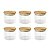 Kit 6 Potes Herméticos de Vidro com Tampa de Bambu 450ml - Imagem 1
