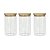 Kit 3 Potes Herméticos de Vidro com Tampa de Bambu 1000ml - Imagem 1