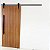 Porta Madeira Carvalho 90cm + Kit De Correr 2m + Puxador Flat Aluminum 1m Preto - Imagem 2