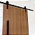 Porta Madeira Carvalho 90cm + Kit De Correr 2m + Puxador Flat Aluminum 1m Preto - Imagem 4