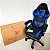 Cadeira Escritório Gamer Estofada Couro Sintético Azul - Imagem 8