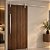 Porta Imbuia 80 cm + Kit de Correr Aluminum 1,5 m + Puxador Flat Aluminum 1 m Polido - Imagem 1