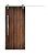 Porta Imbuia 80 cm + Kit de Correr Aluminum 1,5 m + Puxador Flat Aluminum 1 m Escovado - Imagem 1