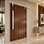 Porta Imbuia 80 cm + Kit de Correr Aluminum 1,5 m + Puxador Flat Aluminum 1 m Branco - Imagem 1