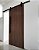 Porta Madeira Imbuia 90cm + Kit De Correr 2m + Puxador Flat Aluminum 1m Preto - Imagem 4