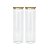 Kit 2 Potes Herméticos de Vidro com Tampa de Bambu 2000ml - Imagem 1