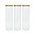 Kit 3 Potes Herméticos de Vidro com Tampa de Bambu 2000ml - Imagem 1